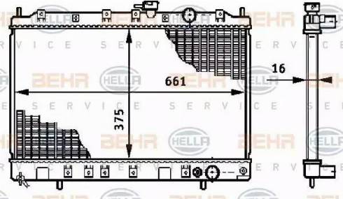 HELLA 8MK 376 708-641 - Радіатор, охолодження двигуна autocars.com.ua