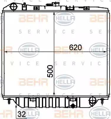 HELLA 8MK 376 708-661 - Радіатор, охолодження двигуна autocars.com.ua