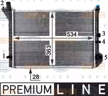 HELLA 8MK 376 709-031 - Радіатор, охолодження двигуна autocars.com.ua