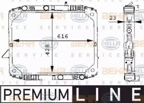 HELLA 8MK 376 709-701 - Радіатор, охолодження двигуна autocars.com.ua