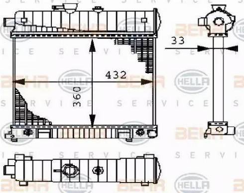 HELLA 8MK 376 710-274 - Радіатор, охолодження двигуна autocars.com.ua