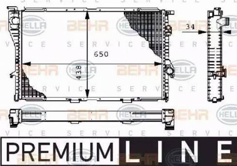 HELLA 8MK 376 711-111 - Радіатор, охолодження двигуна autocars.com.ua