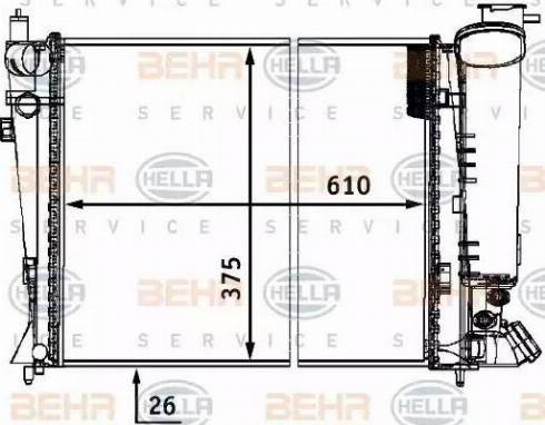 HELLA 8MK 376 711-491 - Радіатор, охолодження двигуна autocars.com.ua