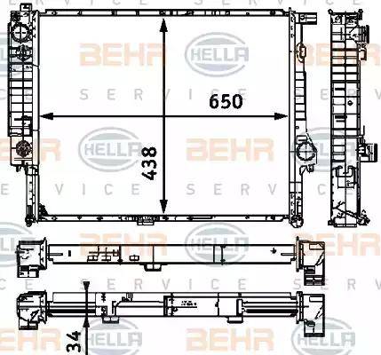 HELLA 8MK 376 711-501 - Радіатор, охолодження двигуна autocars.com.ua