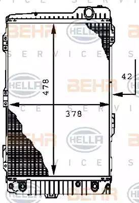 HELLA 8MK 376 711-581 - Радіатор, охолодження двигуна autocars.com.ua