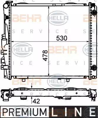 HELLA 8MK 376 712-421 - Радіатор, охолодження двигуна autocars.com.ua