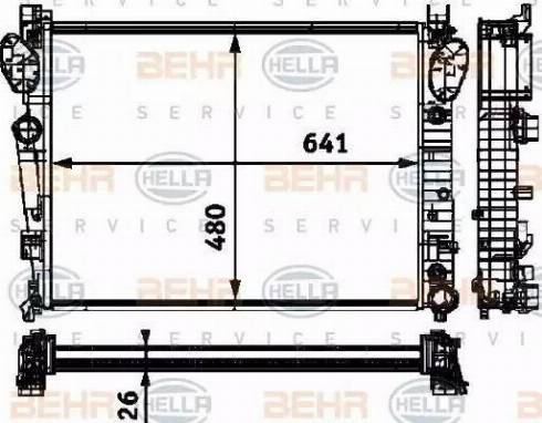 HELLA 8MK 376 712-591 - Радіатор, охолодження двигуна autocars.com.ua