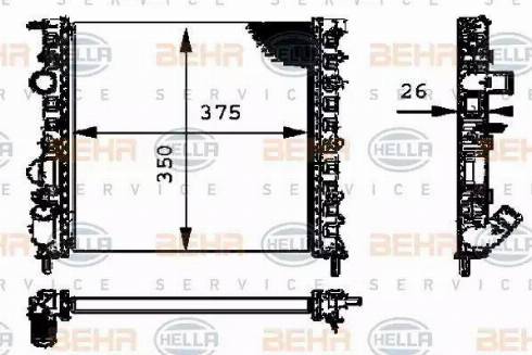 HELLA 8MK 376 712-634 - Радіатор, охолодження двигуна autocars.com.ua