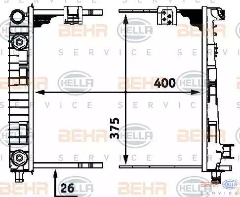 HELLA 8MK 376 713-064 - Радіатор, охолодження двигуна autocars.com.ua