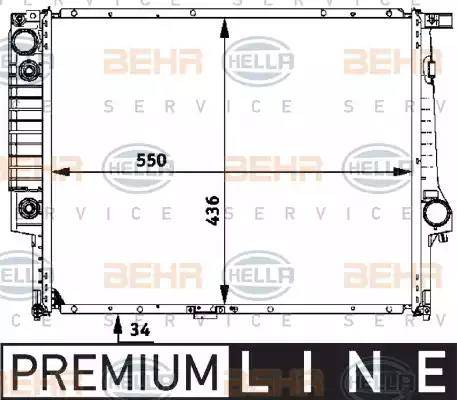 HELLA 8MK 376 713-091 - Радіатор, охолодження двигуна autocars.com.ua