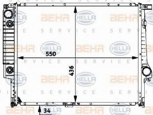 HELLA 8MK 376 713-094 - Радіатор, охолодження двигуна autocars.com.ua