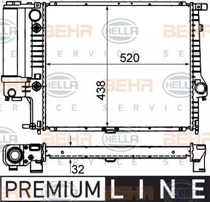 HELLA 8MK 376 713-101 - Радіатор, охолодження двигуна autocars.com.ua