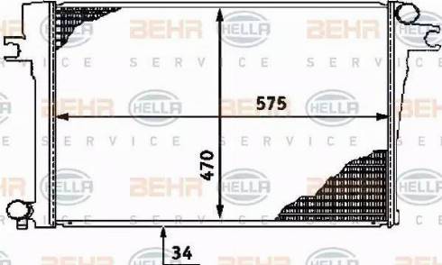 HELLA 8MK 376 713-231 - Радіатор, охолодження двигуна autocars.com.ua