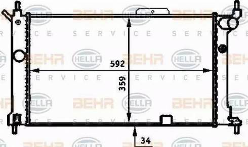 HELLA 8MK 376 713-581 - Радіатор, охолодження двигуна autocars.com.ua