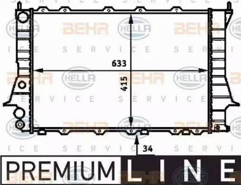 HELLA 8MK 376 713-601 - Радіатор, охолодження двигуна autocars.com.ua