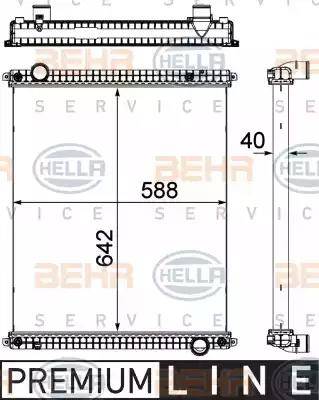 HELLA 8MK 376 714-231 - Радіатор, охолодження двигуна autocars.com.ua