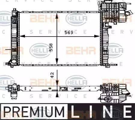 HELLA 8MK 376 714-311 - Радіатор, охолодження двигуна autocars.com.ua