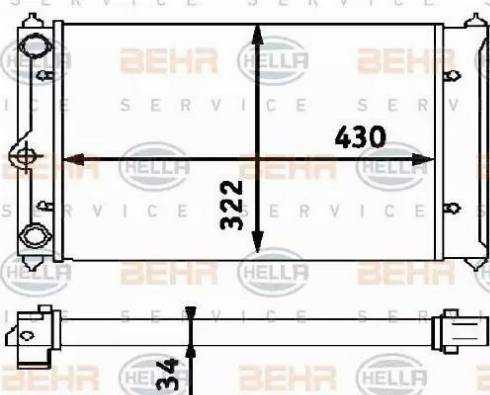 HELLA 8MK 376 714-661 - Радіатор, охолодження двигуна autocars.com.ua