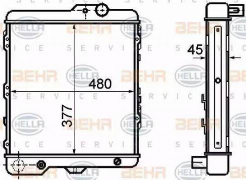 HELLA 8MK 376 714-711 - Радіатор, охолодження двигуна autocars.com.ua