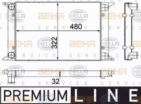 HELLA 8MK 376 715-131 - Радіатор, охолодження двигуна autocars.com.ua