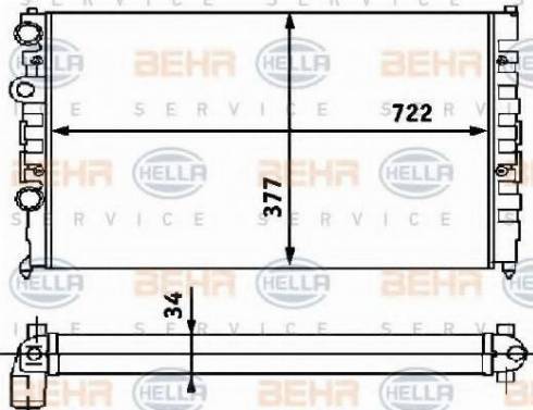 HELLA 8MK 376 715-171 - Радіатор, охолодження двигуна autocars.com.ua