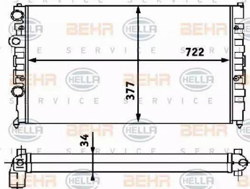 HELLA 8MK 376 715-174 - Радіатор, охолодження двигуна autocars.com.ua