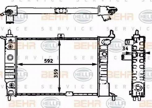 HELLA 8MK 376 715-314 - Радіатор, охолодження двигуна autocars.com.ua