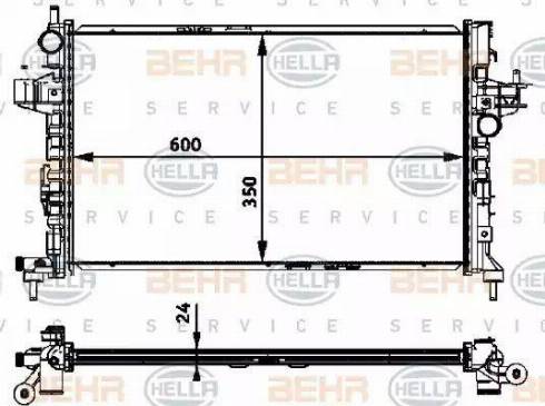 HELLA 8MK 376 715-324 - Радіатор, охолодження двигуна autocars.com.ua