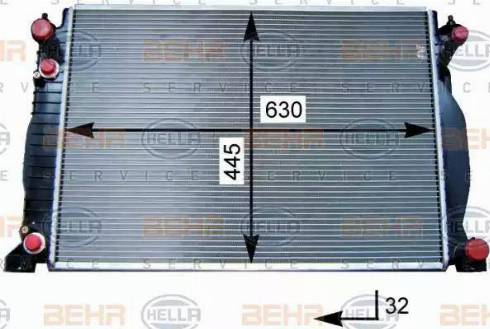 HELLA 8MK 376 715-341 - Радіатор, охолодження двигуна autocars.com.ua