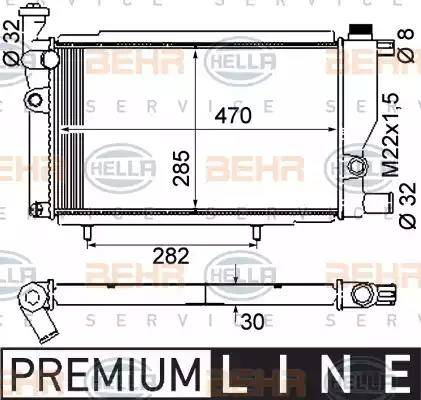 HELLA 8MK 376 715-381 - Радіатор, охолодження двигуна autocars.com.ua