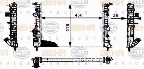 HELLA 8MK 376 716-164 - Радіатор, охолодження двигуна autocars.com.ua