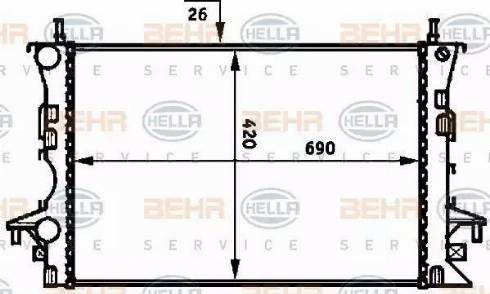 HELLA 8MK 376 716-284 - Радіатор, охолодження двигуна autocars.com.ua