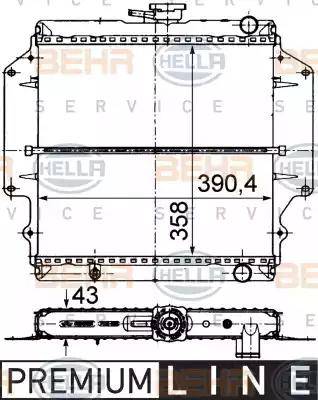 HELLA 8MK 376 716-391 - Радіатор, охолодження двигуна autocars.com.ua