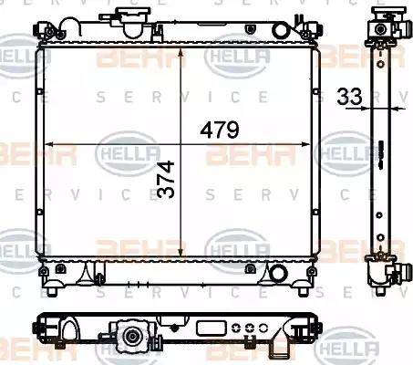 HELLA 8MK 376 716-411 - Радиатор, охлаждение двигателя autodnr.net