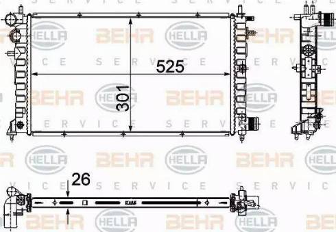 HELLA 8MK 376 716-461 - Радіатор, охолодження двигуна autocars.com.ua