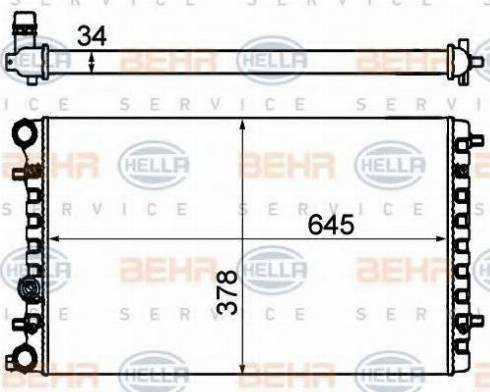 HELLA 8MK 376 716-614 - Радіатор, охолодження двигуна autocars.com.ua