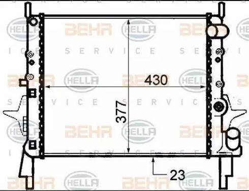 HELLA 8MK 376 717-341 - Радіатор, охолодження двигуна autocars.com.ua