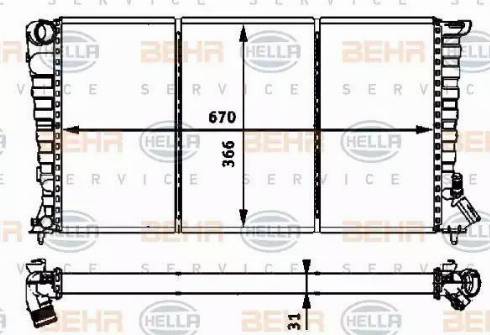 HELLA 8MK 376 717-621 - Радіатор, охолодження двигуна autocars.com.ua