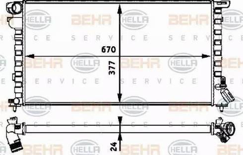 HELLA 8MK 376 717-631 - Радіатор, охолодження двигуна autocars.com.ua