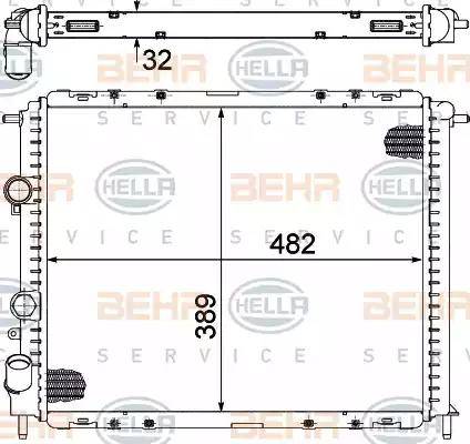 HELLA 8MK 376 717-791 - Радіатор, охолодження двигуна autocars.com.ua