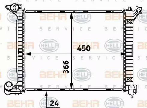 HELLA 8MK 376 718-344 - Радіатор, охолодження двигуна autocars.com.ua