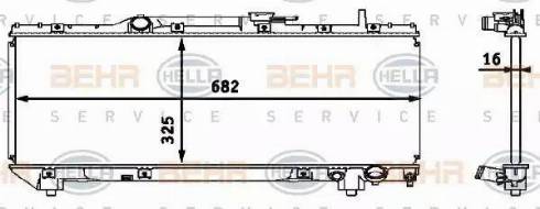 HELLA 8MK 376 718-371 - Радіатор, охолодження двигуна autocars.com.ua