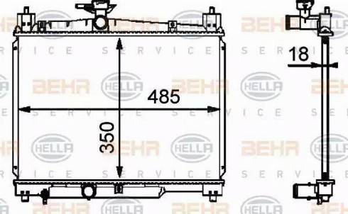 HELLA 8MK 376 718-421 - Радіатор, охолодження двигуна autocars.com.ua