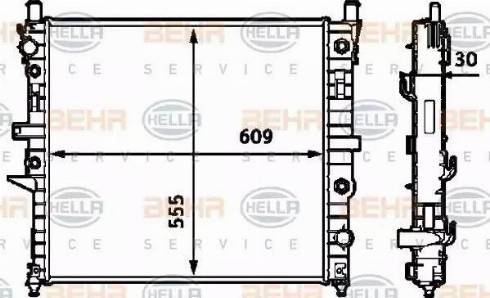 HELLA 8MK 376 718-571 - Радіатор, охолодження двигуна autocars.com.ua