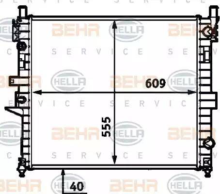 HELLA 8MK 376 718-601 - Радіатор, охолодження двигуна autocars.com.ua