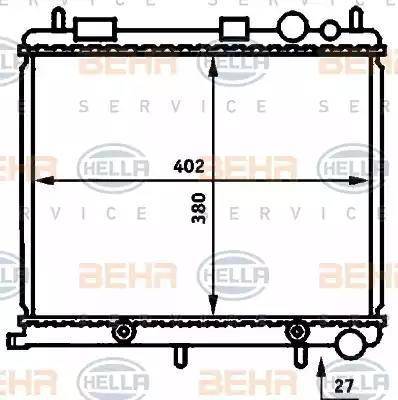 HELLA 8MK 376 718-611 - Радіатор, охолодження двигуна autocars.com.ua