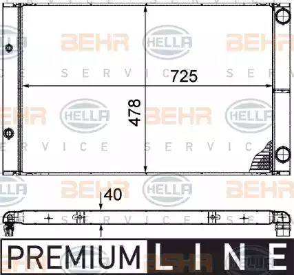 HELLA 8MK 376 719-091 - Радіатор, охолодження двигуна autocars.com.ua