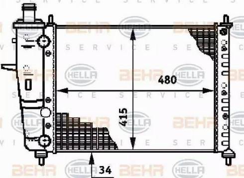 HELLA 8MK 376 719-551 - Радіатор, охолодження двигуна autocars.com.ua