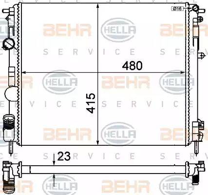 HELLA 8MK 376 719-691 - Радіатор, охолодження двигуна autocars.com.ua