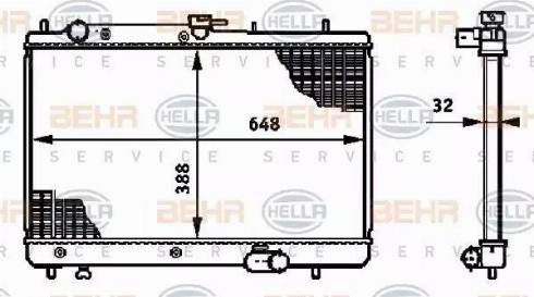 HELLA 8MK 376 719-771 - Радіатор, охолодження двигуна autocars.com.ua